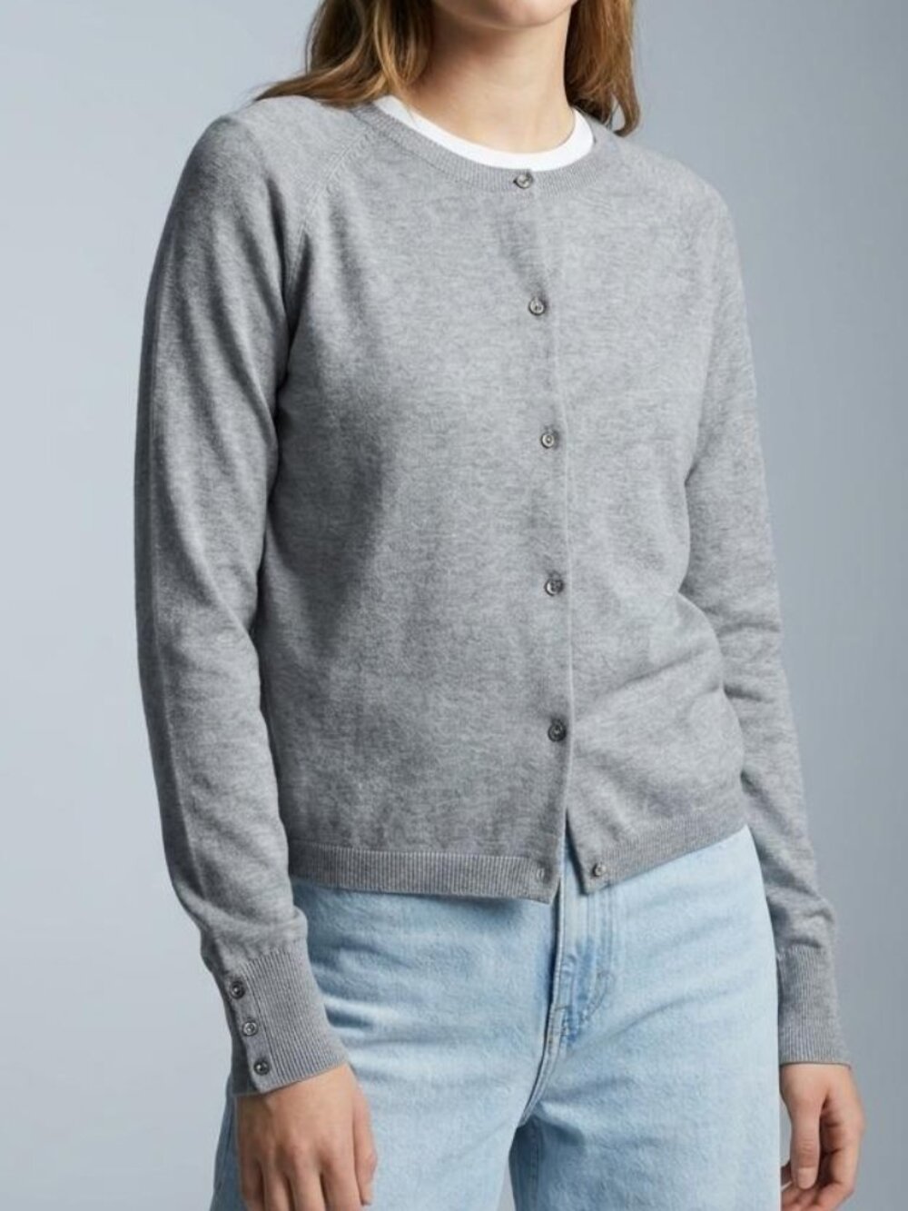 NWT ZARA Girls Grey Knit Button Down Cardigan Sweater